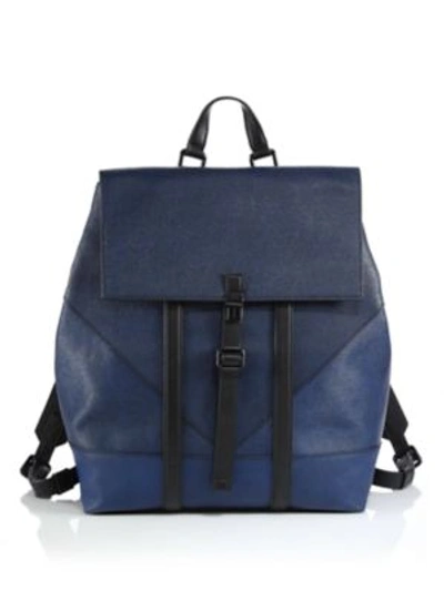 Kenzo Leather Backpack In Dark-blue