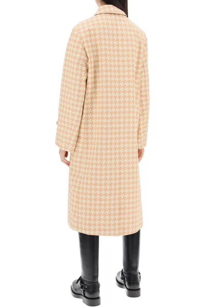 Shop Burberry Houndstooth Patterned Car Coat Women In Multicolor
