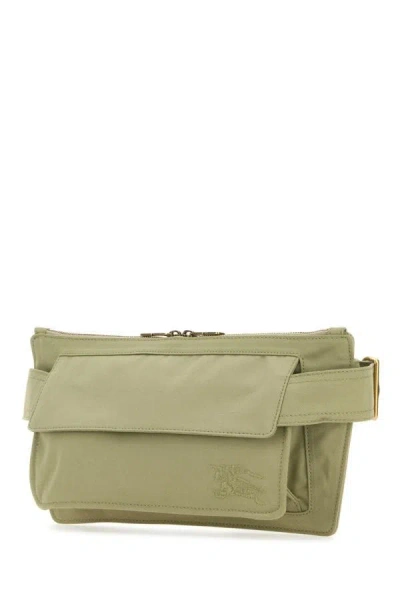 Shop Burberry Man Sage Green Canvas Trench Belt Bag