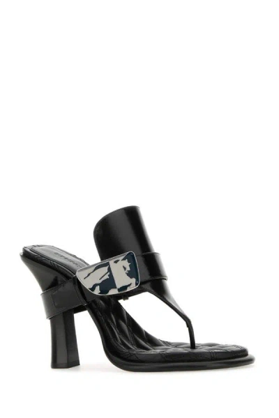 Shop Burberry Woman Lf Bay Sandal 100 In Black