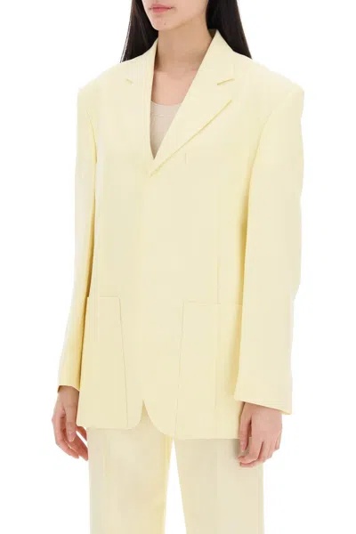 Shop Jacquemus Single-breasted Jacket For Men Women In Yellow