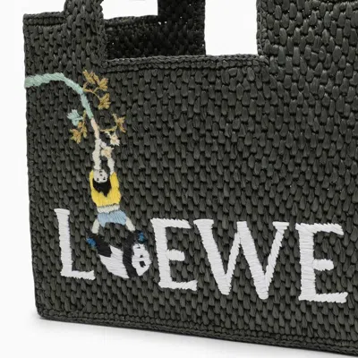Shop Loewe X Suna Fujita Raffia Small Tote Bag Women In Green