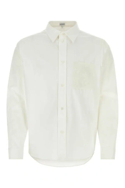 Shop Loewe Man White Cotton Shirt