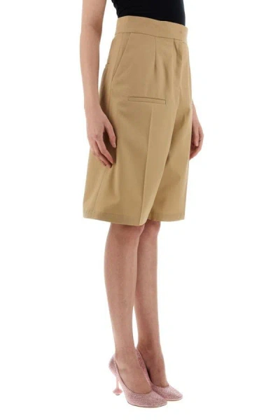 Shop Loewe Woman Beige Cotton Bermuda Shorts In Brown