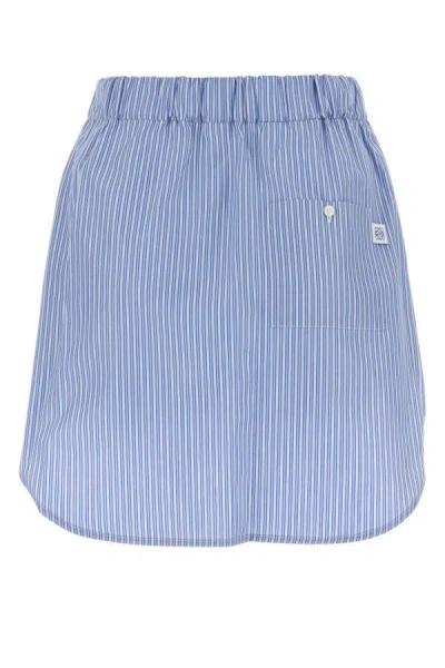 Shop Loewe Woman Printed Cotton Mini Skirt In Multicolor