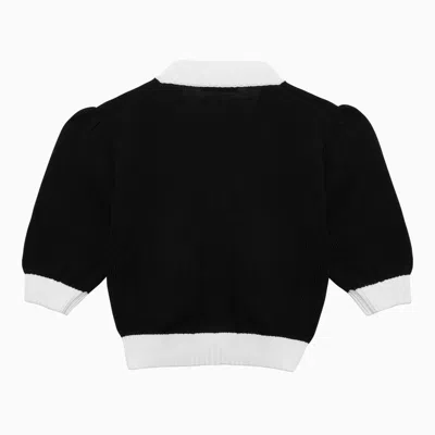Shop Prada Black And White Short-sleeved Cardigan Women