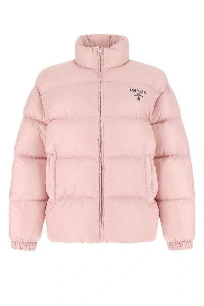 Shop Prada Woman Pink Recycled Polyester Down Jacket