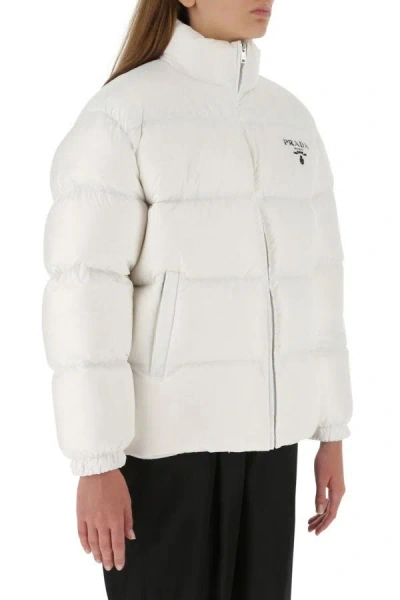 Shop Prada Woman White Re-nylon Down Jacket