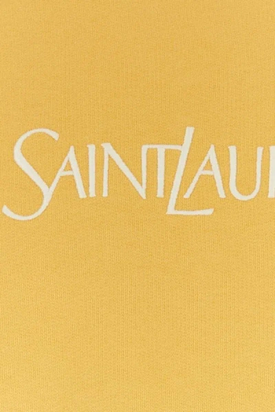 Shop Saint Laurent Man Yellow Cotton Sweatshirt In Multicolor