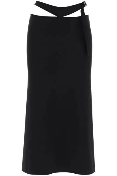 Shop Attico The  Midi Skirt With Cut-out Waist Women In Black