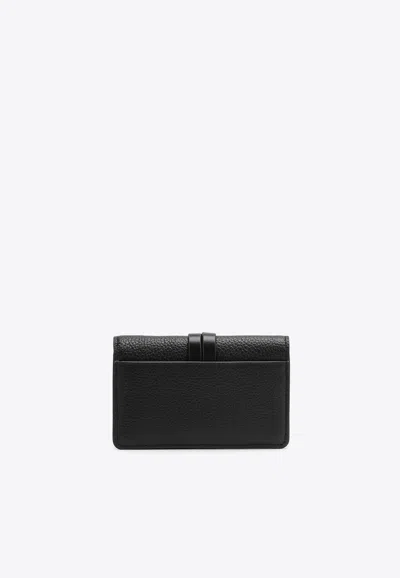 Shop Chloé Alphabet Grained-leather Wallet In Black