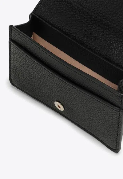 Shop Chloé Alphabet Grained-leather Wallet In Black