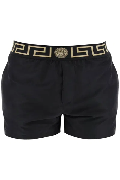 Shop Versace Greek Sea Bermuda Shorts For Men In Black