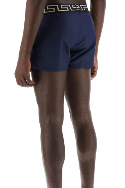 Shop Versace Greek Sea Bermuda Shorts For Men In Blue