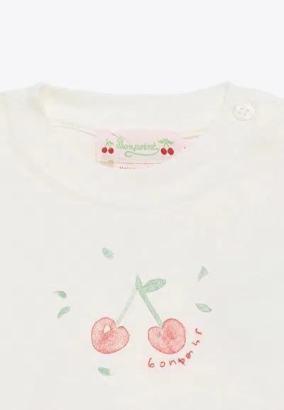 Shop Bonpoint Babies Logo-printed Crewneck T-shirt In White
