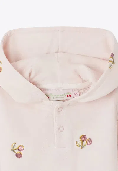Shop Bonpoint Baby Girls Cody Hooded Sweatshirt In Pink