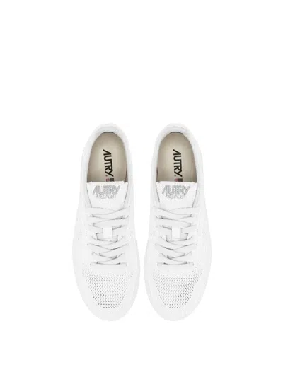 Shop Autry Easeknit Low Sneakers In White Fabric