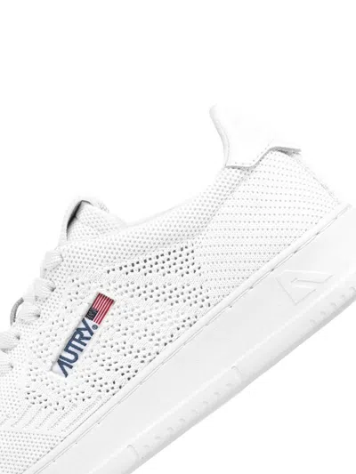 Shop Autry Easeknit Low Sneakers In White Fabric