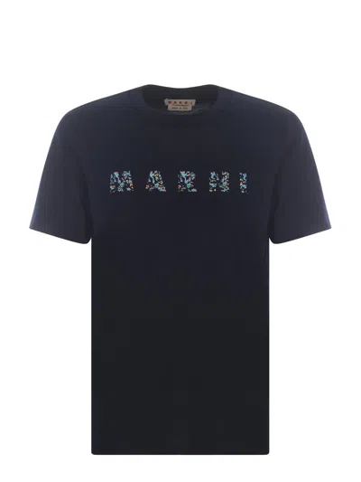 Shop Marni T-shirts And Polos Blue
