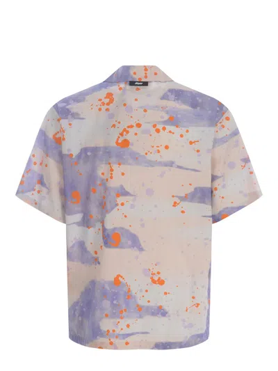 Shop Msgm Shirts In Camouflage Lilla