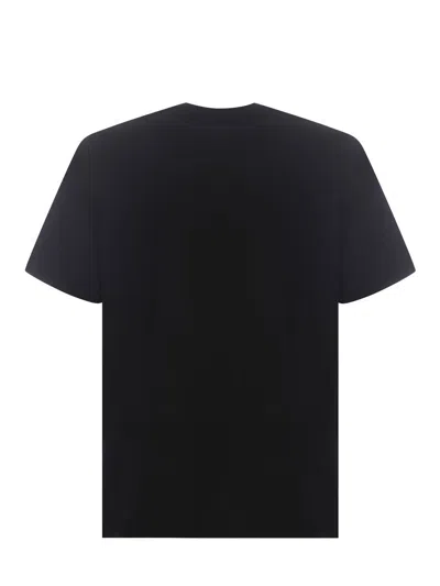 Msgm Camouflage Print Logo T-shirt In Black