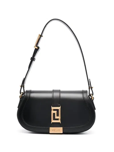 Shop Versace Calf S Bags In Black