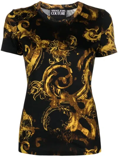 Shop Versace Jeans Couture T-shirt Clothing In Black