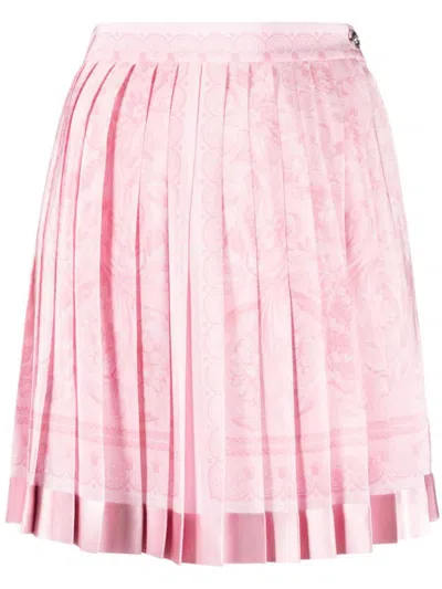 Shop Versace Skirt Clothing In Pink & Purple