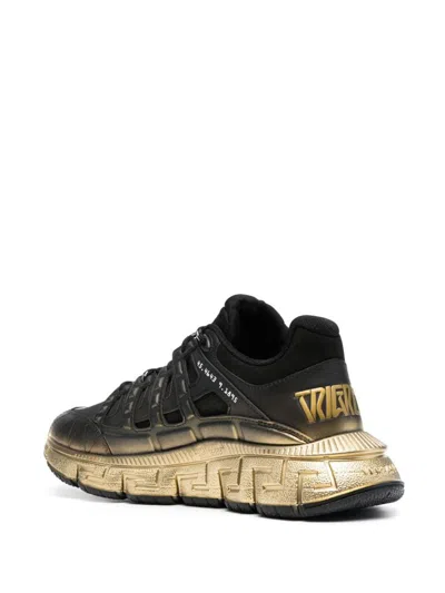 Shop Versace Sneakers Mix Shoes In Black