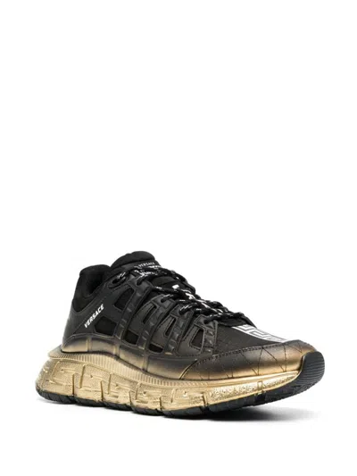 Shop Versace Sneakers Mix Shoes In Black