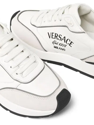 Shop Versace Sneakers Shoes In White