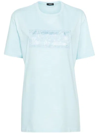 Shop Versace T-shirt Clothing In Blue