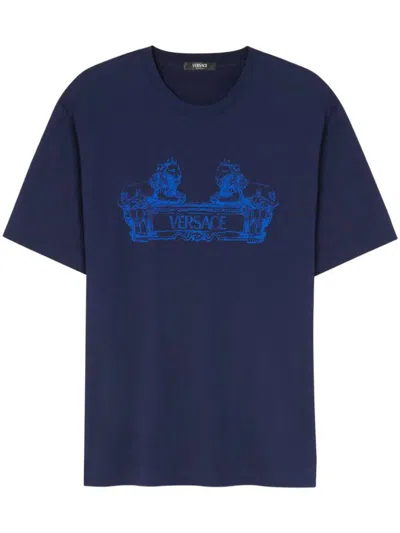 Shop Versace T-shirt Clothing In Blue