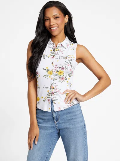 Guess Factory Ibiza Printed Top In Multi