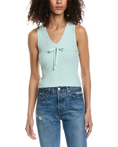Shop Emmie Rose Ribbed Top In Blue