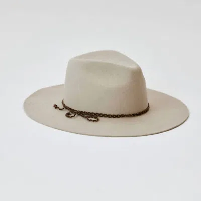 Shop Hat Attack Ruby Wool Felt Fedora In Beige/brown Mini Chain Braid