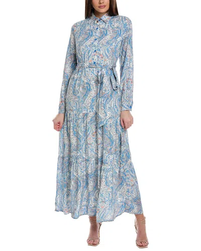 Shop Yal New York Tiered Shirtdress In Blue