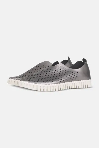 Ilse Jacobsen Gunmetal Tulip Slip On In Multi