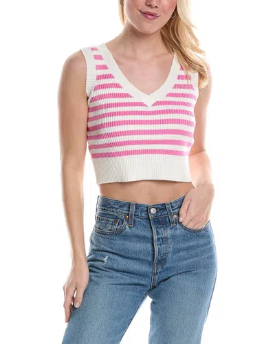 Shop Central Park West Marlow Cropped Sweater Vest In Pink