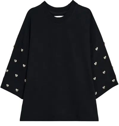 Shop Essentiel Antwerp Women's Etui Embroidered Sweatshirt In Black