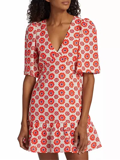 Rhode Mariana Mini Dress In Retro Fleur Pink In Multi