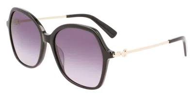 Shop Longchamp Women's 57 Mm Black Sunglasses Lo705s-001