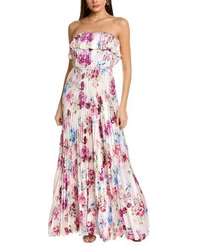 Shop ml Monique Lhuillier Strapless Satin Gown In Multi