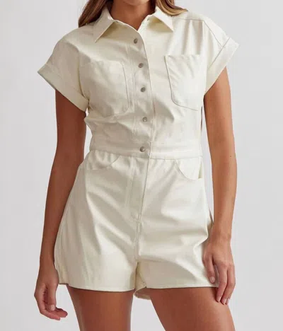 Shop Entro It's You & Me Leather Romper In White