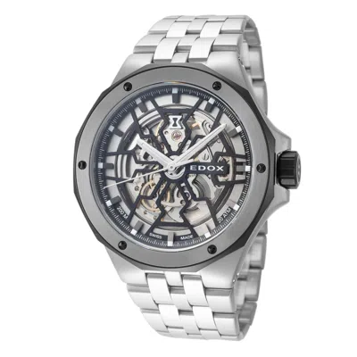 Shop Edox Men's 43mm Silver Tone Automatic Watch 85303-3nm-nbg