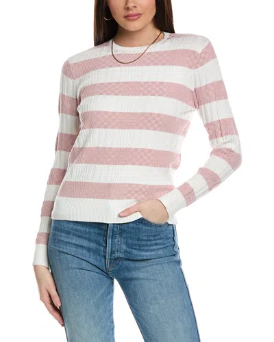 Yal New York Stripe Pullover Sweater In Pink