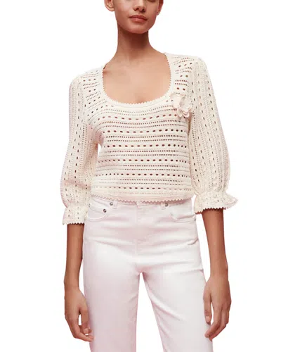Shop Maje Sweater In White
