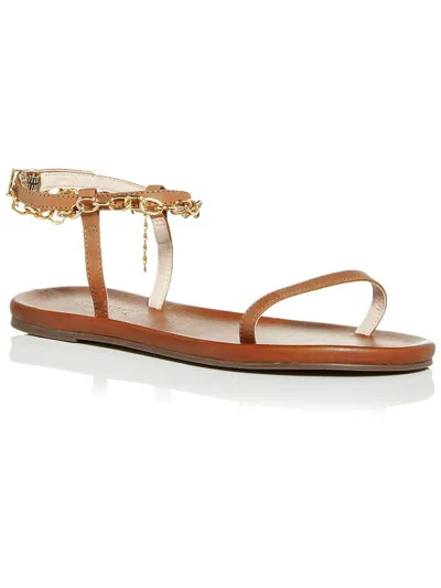 Shop Schutz Celyna Womens Leather Chain Flat Sandals In Multi