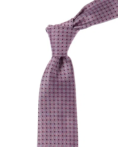 Shop Canali Pink Silk Tie