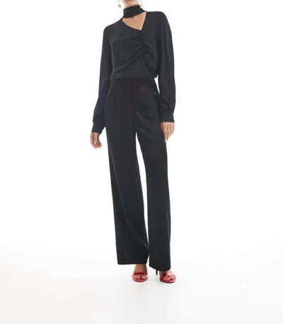 Krisa Asymmetrical Blouse In Black In Black